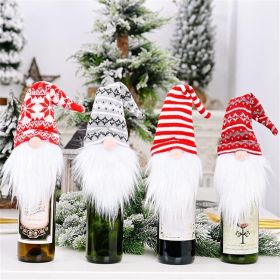 4 Pcs Christmas Wine Bottle Covers Reusable Knitted Gnomes Wine Bottle Toppers Xmas Party Handmade Tomte Swedish Gnomes Wine Decoration For Holid (Option: W13732790)