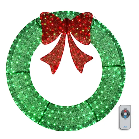 48in Pre-Lit Outdoor Christmas Wreath Decoration (Option: Christmas)