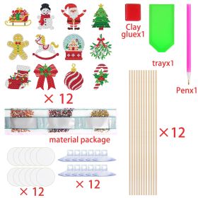 12 Pcs Christmas Rhinestones Painting Kits (Option: W13732747)